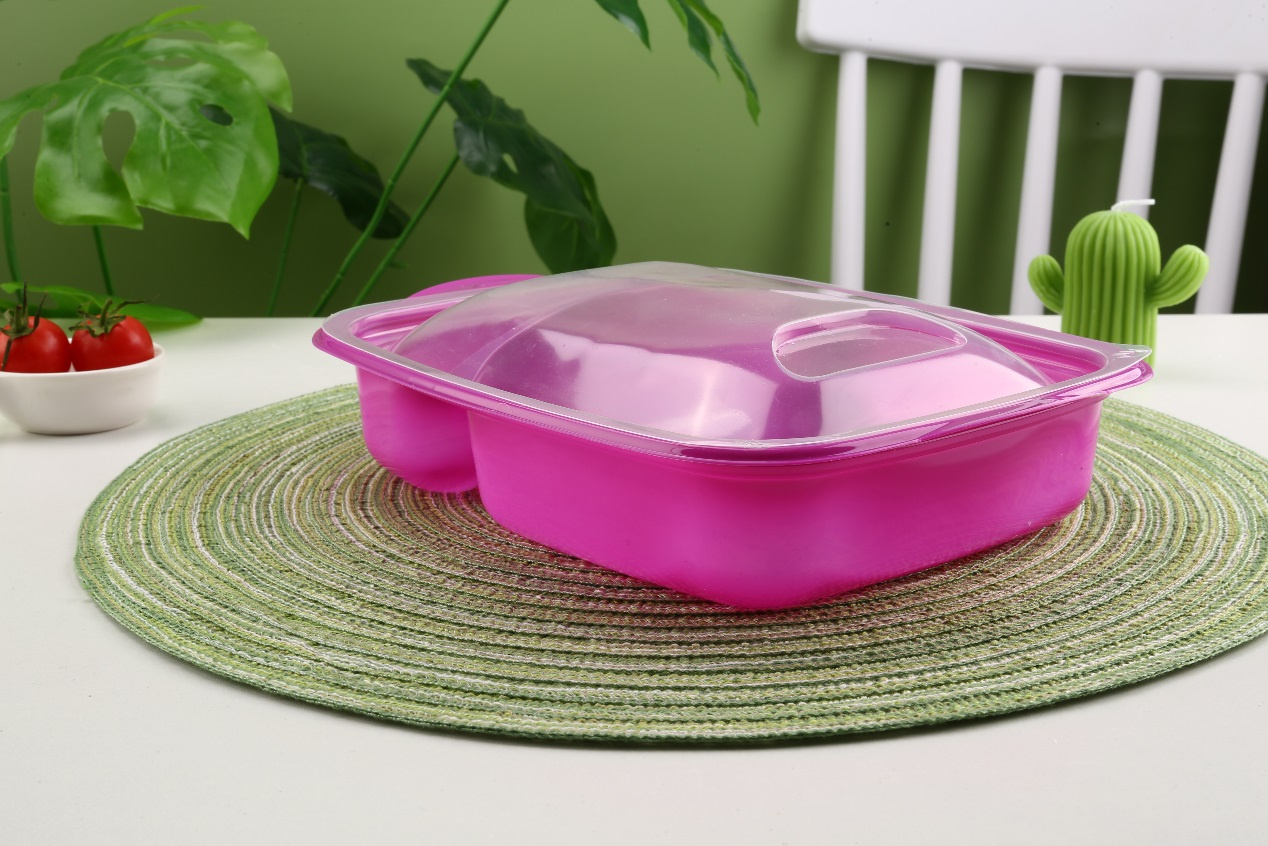 Wholesale Disposable Takeaway PP Two-compartment Food Container  Manufacturer and Supplier