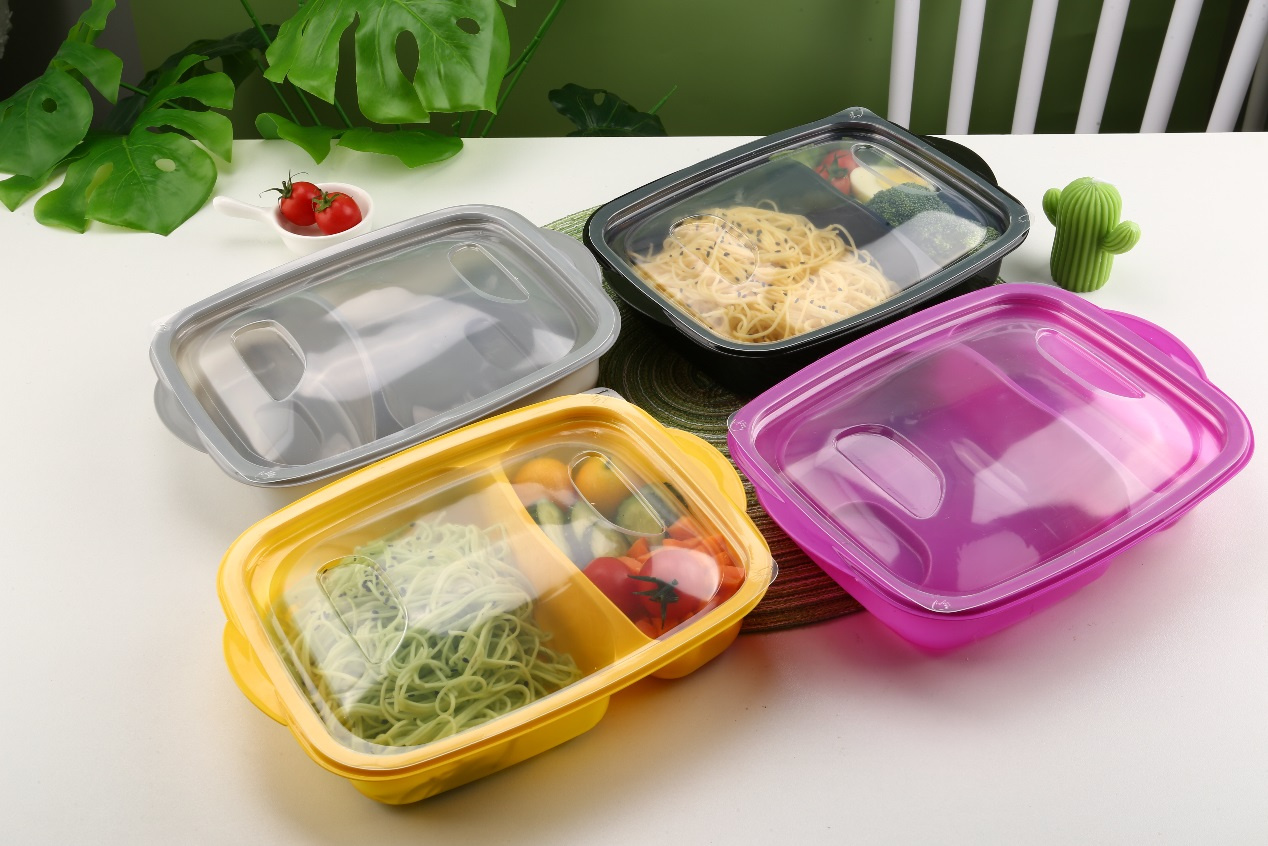 Wholesale Disposable Takeaway PP Two-compartment Food Container  Manufacturer and Supplier